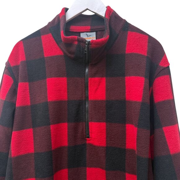 Hawke & Co Buffalo Check Fleece Jacket XL Zip Mock Neck Mens Pullover - Picture 3 of 8